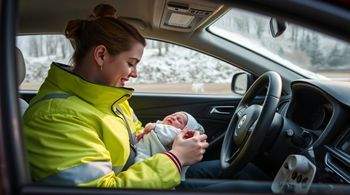 Калужская кассир-контролер приняла роды в автомобиле.